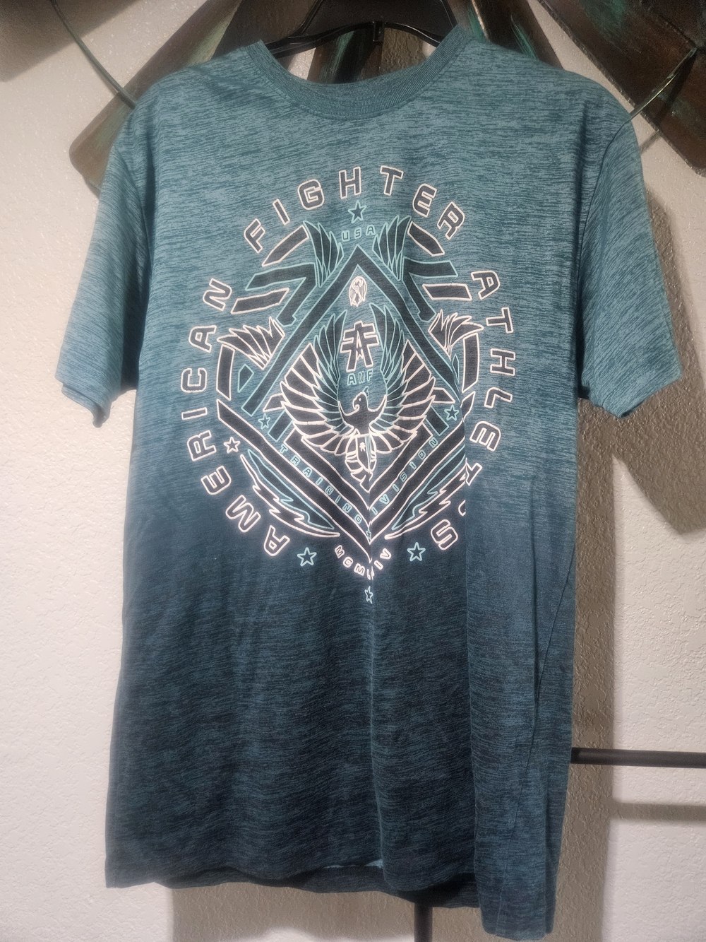 American Fighter Teal Ombre Graphic Short Sleeve Tee